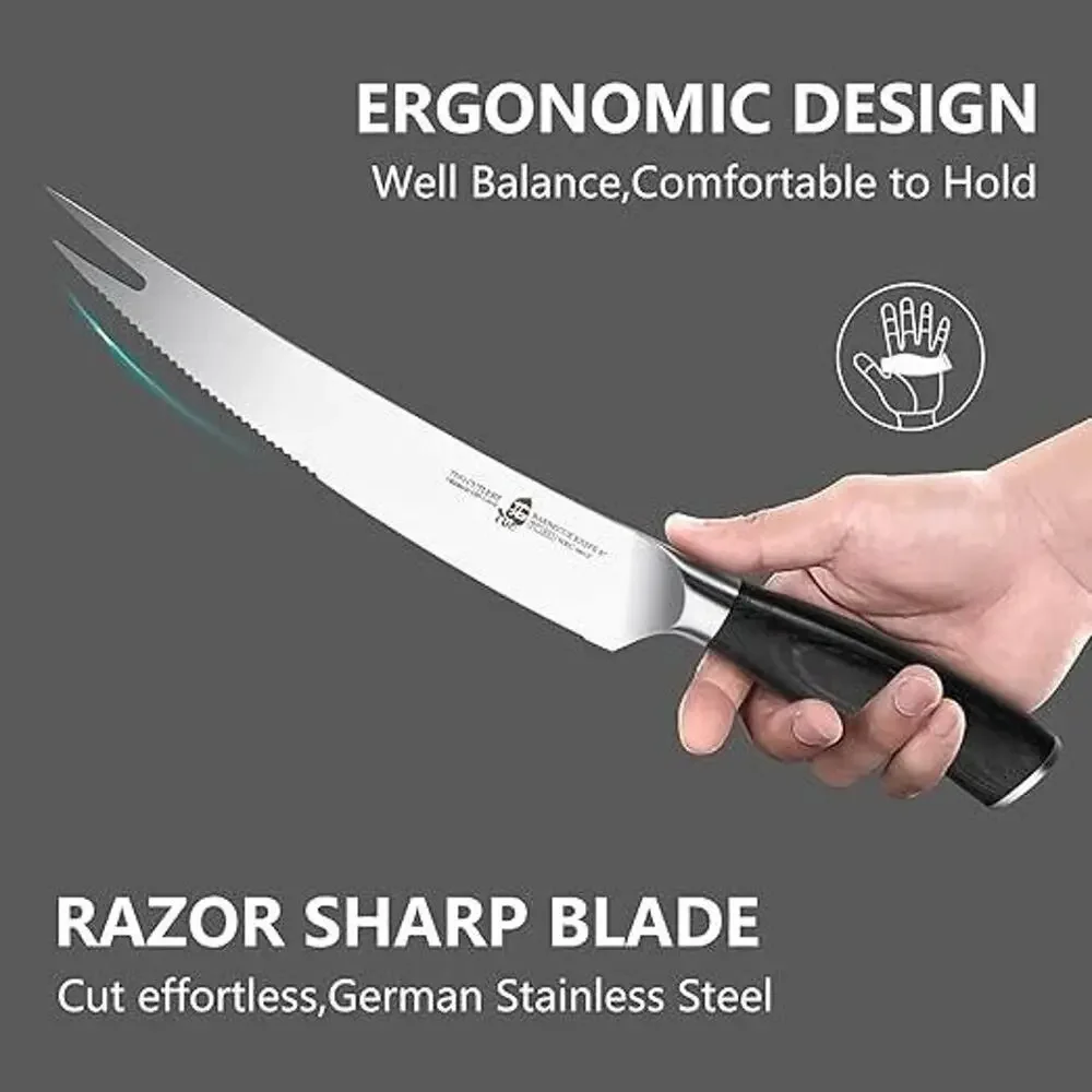 TUO Black Hawk BBQ Knife 8 inch Meat Carving Knife